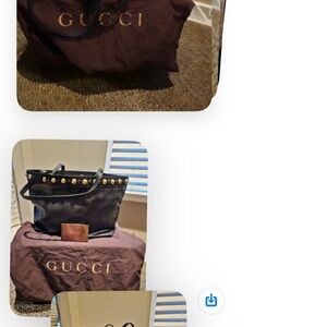 Gucci Black Tote with Gold Detailing